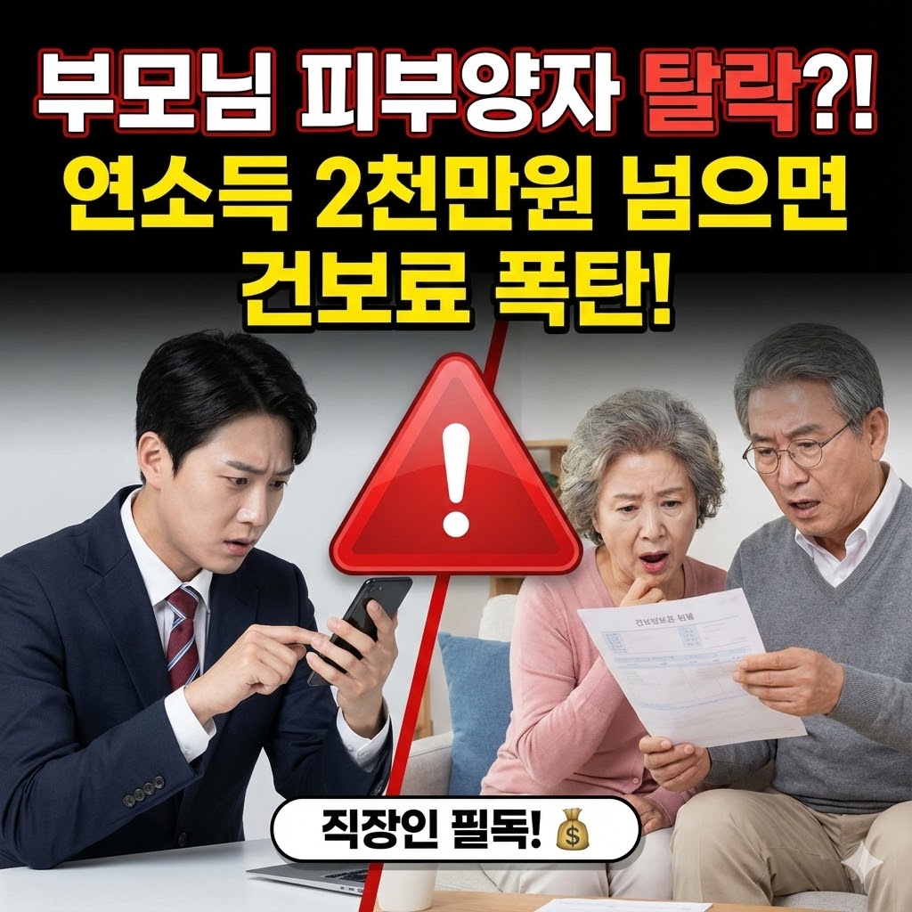 부모님 건보료, 내 월급에서 빠지는 줄 알았는데..." 연소득 2천만원 넘으면 '피부양자 탈락' 날벼락