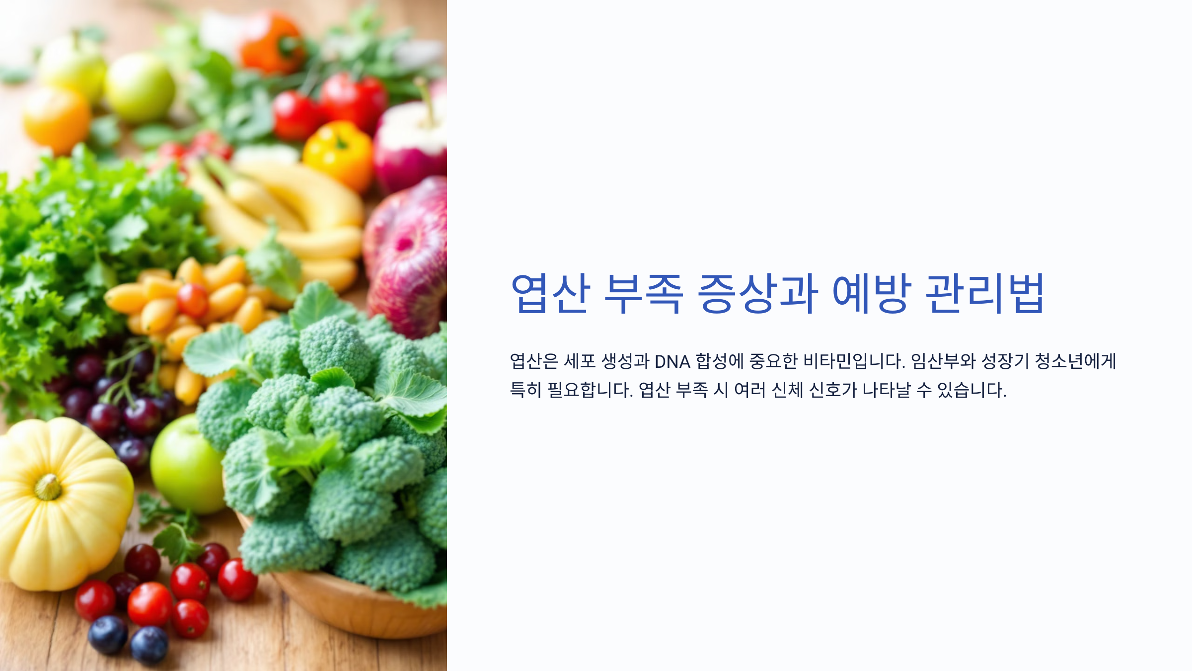 피로와 빈혈 예방을 위한 엽산 건강 가이드