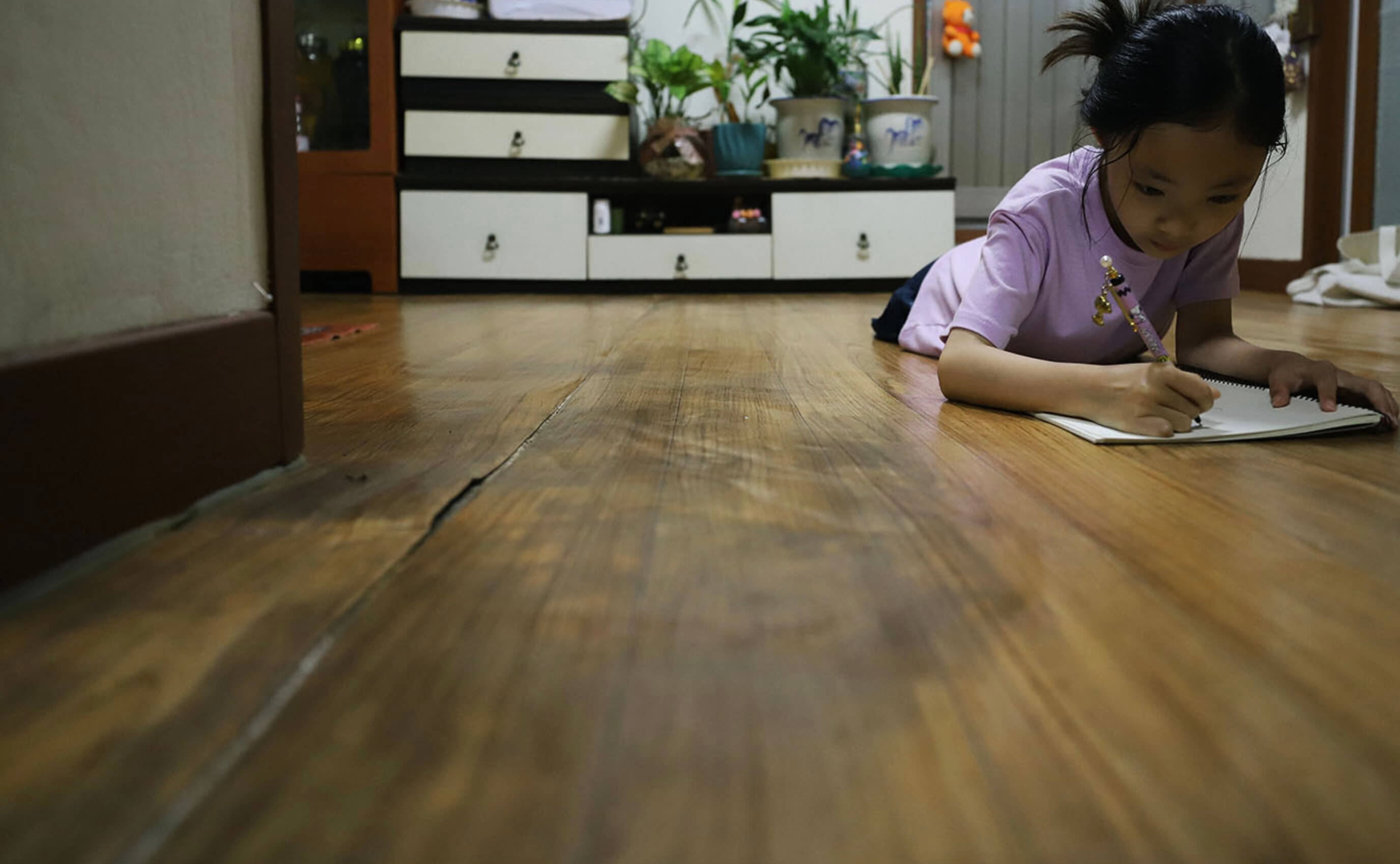 바닦에 핀 곰팡이