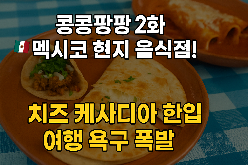 TVN 콩콩팡팡 2화 멕시코 현지 음식점 후기 (이광수,김우빈,도경수)
