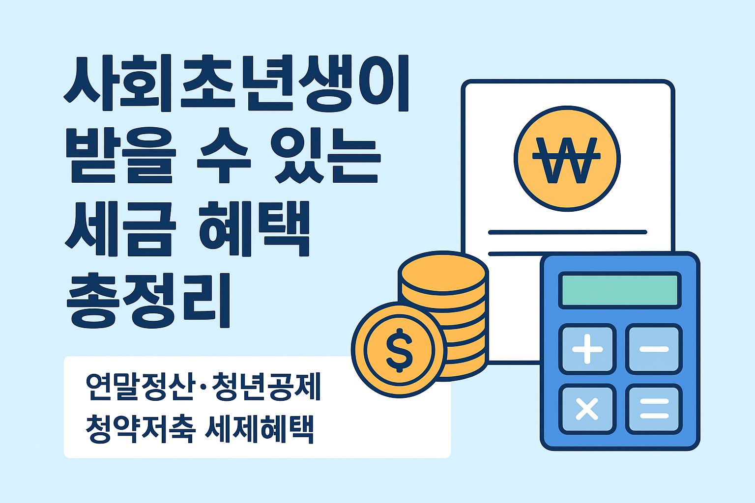 사회초년생이 받을 수 있는 세금 혜택 총정리: 연말정산·청년공제·청약저축 세제혜택