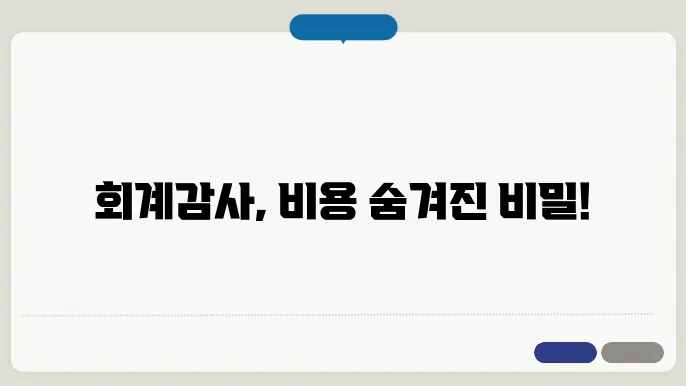 회계감사 기준 보고서 비용