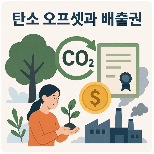 탄소 오프셋과 배출권에 대한 이미지