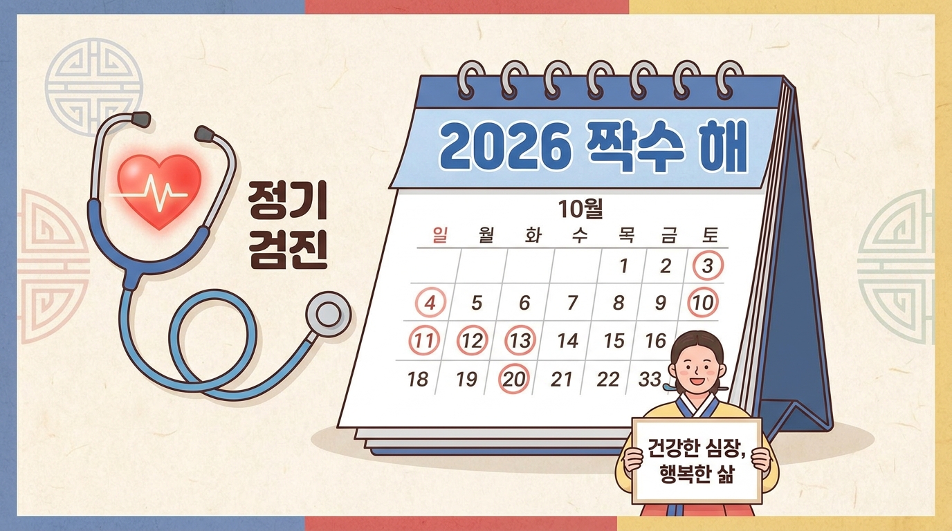 2026년 짝수년도 출생자 대상 건강검진 안내 포스터