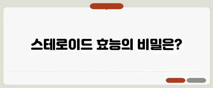 스테로이드 주사 효능과 용도 관절·피부 치료에 효과