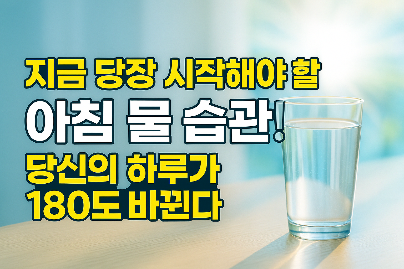 지금 당장 시작해야 할 아침 물 습관! 당신의 하루가 180도 바뀐다