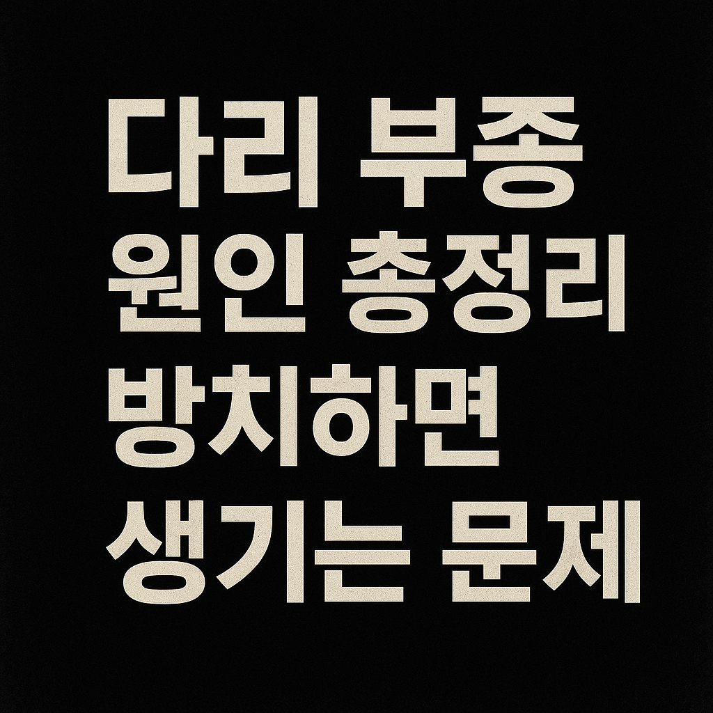 다리 부종 원인 총정리