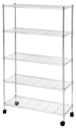 코멧 메탈 선반 5단 900 x 350 x 1500mm, 실버