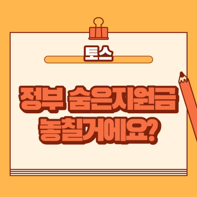 토스 정부 숨은지원금 찾기