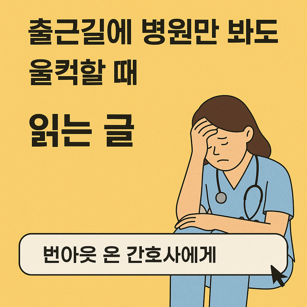 출근길에 병원만 봐도 울컥할 때 읽는 글 ❘ 번아웃 온 간호사에게