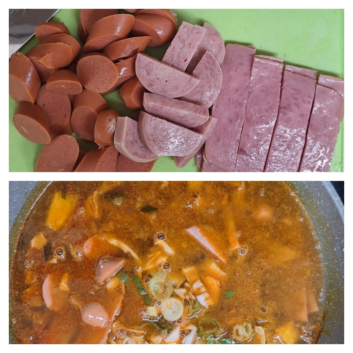 부대찌개-햄과-손질야채-넣기-사진