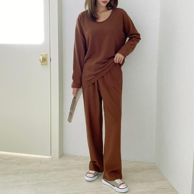 여성 가을 편한 오하운 줍깅 라운드 꾸안꾸 트레이닝