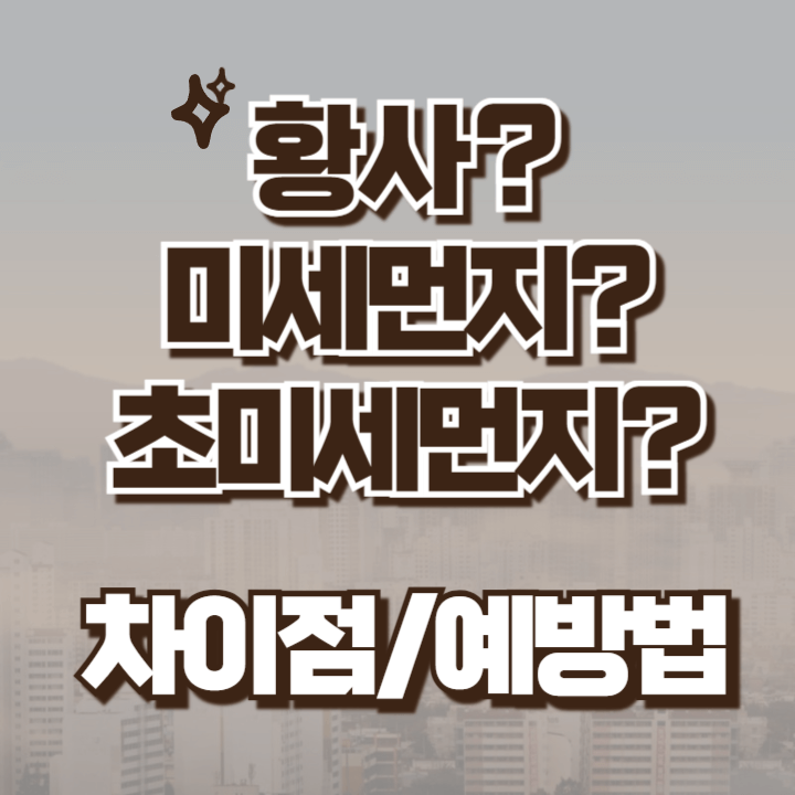 황사/미세먼지/초미세먼지 차이점과 예방법 안내