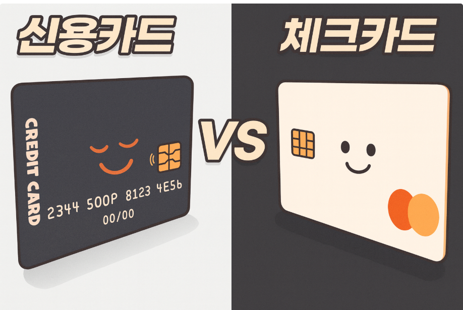 신용카드 vs 체크카드 사진