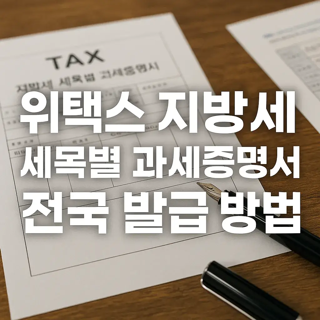 위택스 지방세 세목별 과세증명서 전국 발급 방법