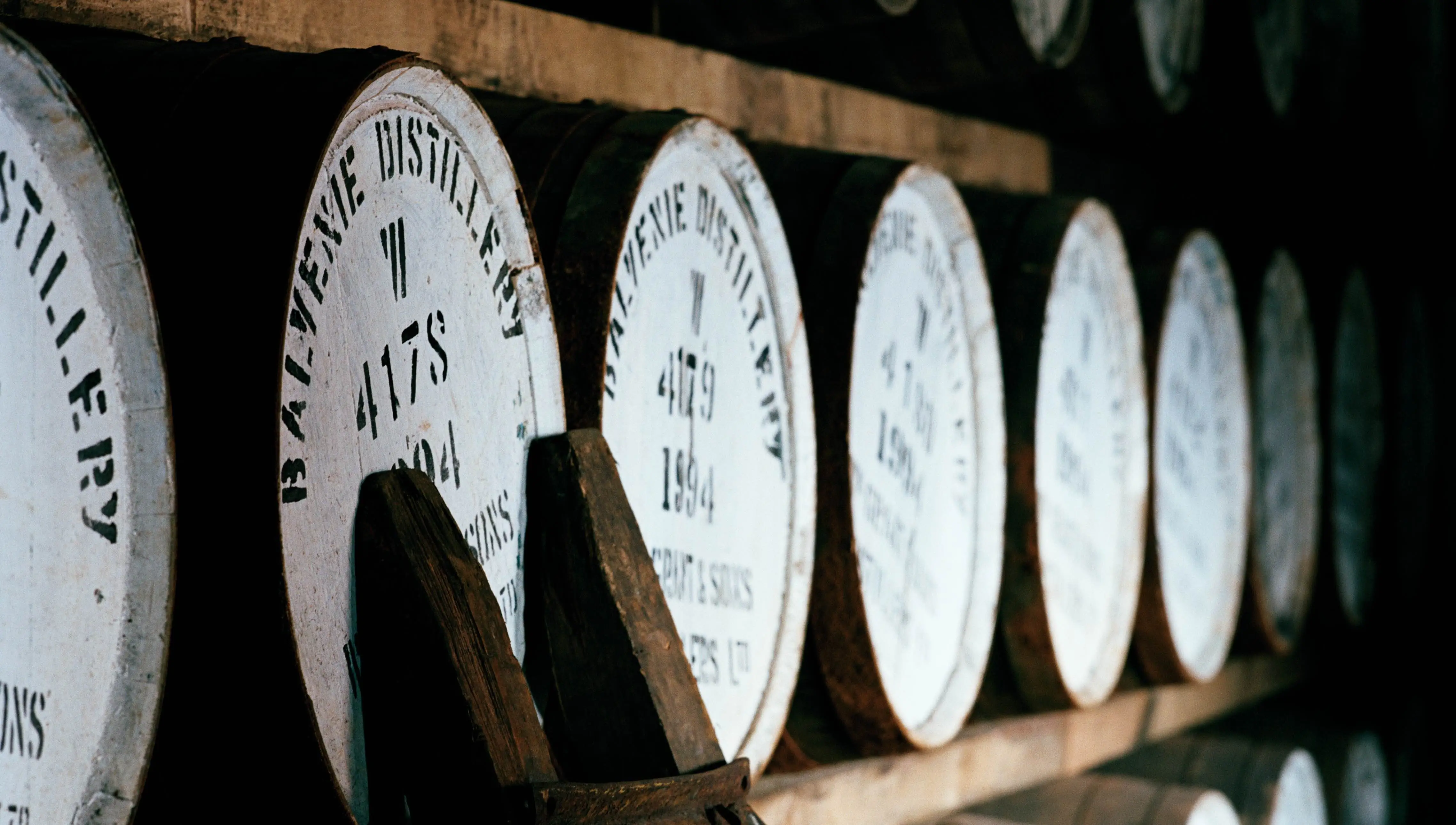 발베니 증류소의 캐스크들