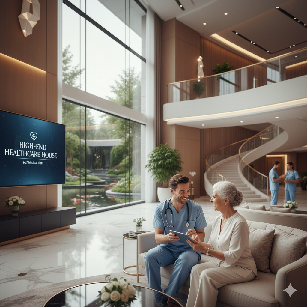 품격 있는 노후를 위한 하이엔드 의료 케어 하우스의 모습