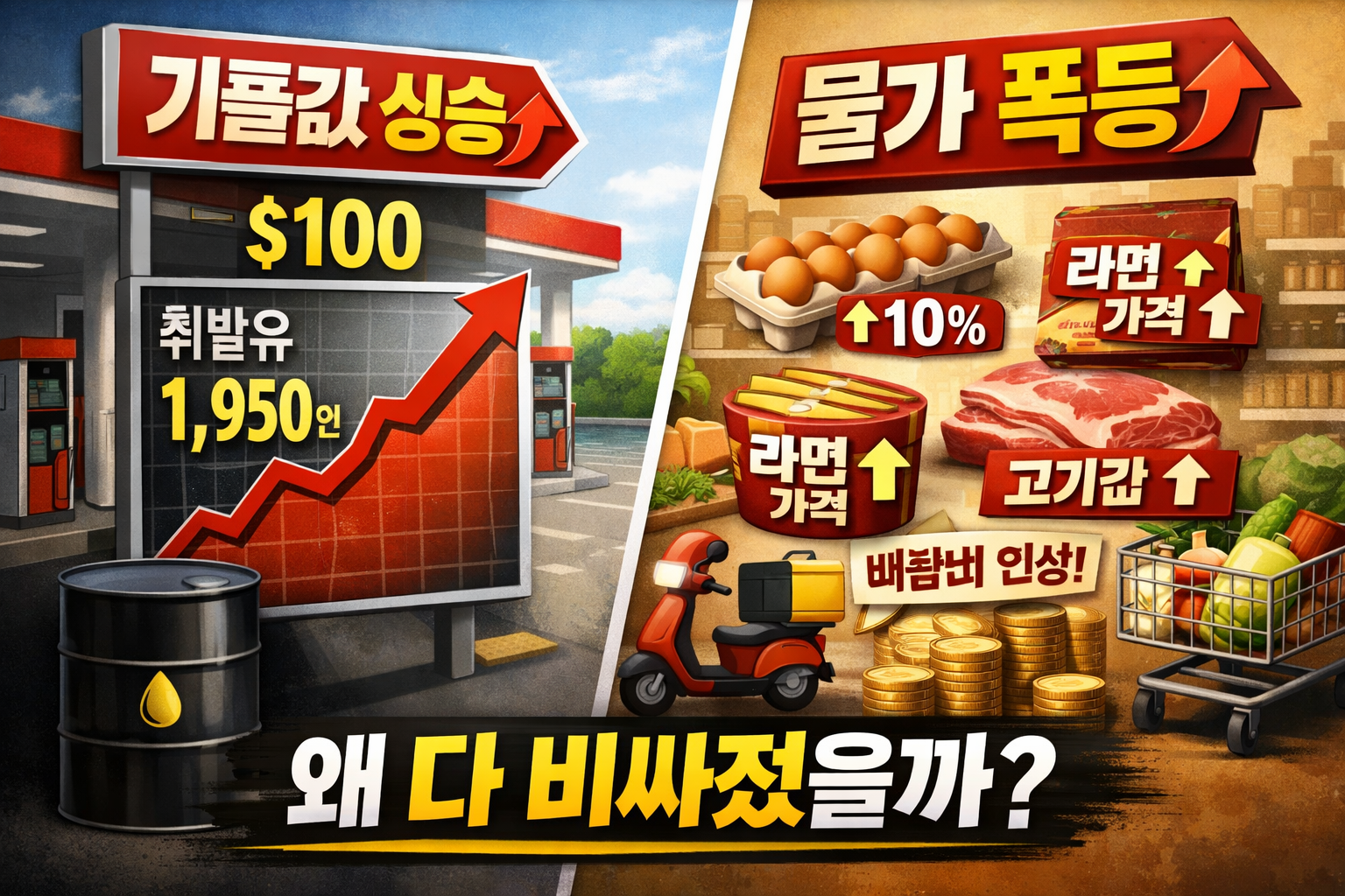 기름값, 생활용품 상승