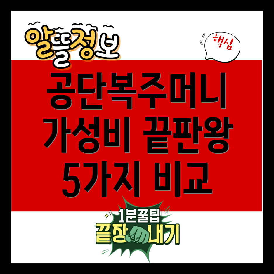 공단복주머니가성비끝판왕5가지제품비교분석및선택가이드