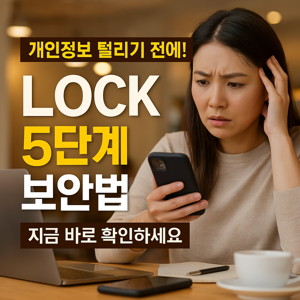 ๊ฐ์ธ์ ๋ณด ์ง์ผLOCK! ์ผ์ ์ 5๋จ๊ณ ๋ณด์๋ฒ (์ถ์ฒ: ๊ฐ์ธ์ ๋ณด๋ณดํธ์์ํ)