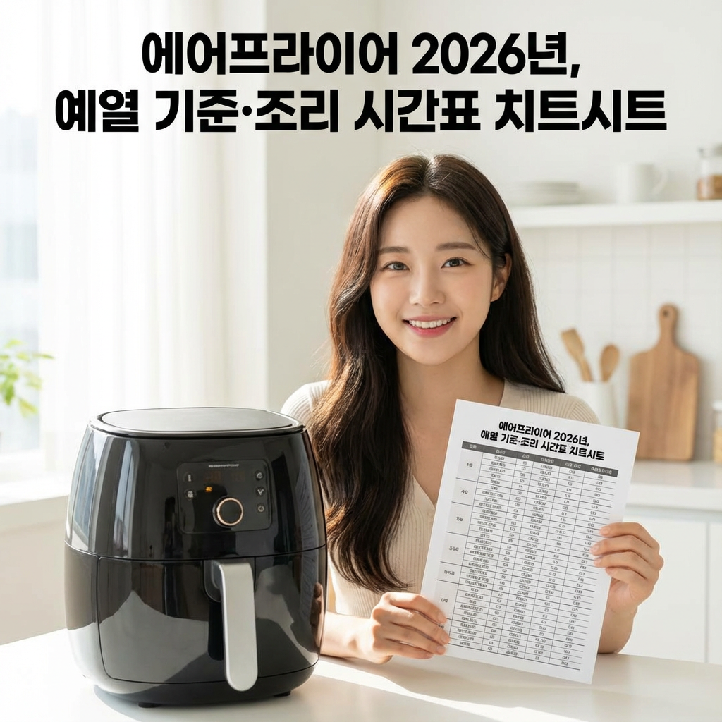 에어프라이어 2026년 ｜ 예열 기준&middot;조리 시간표 치트시트