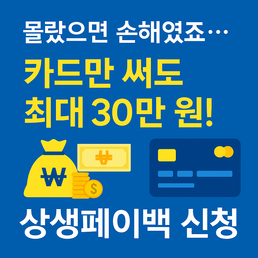 몰랐으면 손해였죠… 카드만 써도 최대 30만 원! 상생페이백 신청