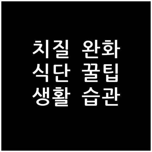 치질 완화 식단과 생활 습관 꿀팁 대..