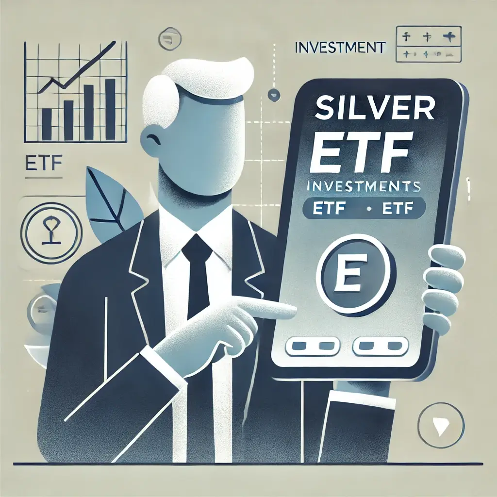 은 ETF 투자 화면을 보여주는 사람의 일러스트