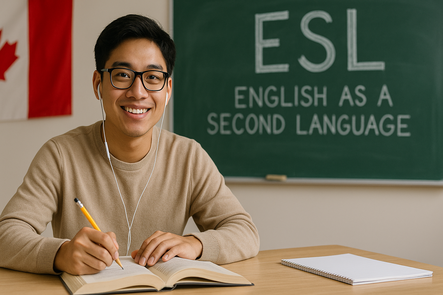 ESL 수업을 듣고 있는 유학생