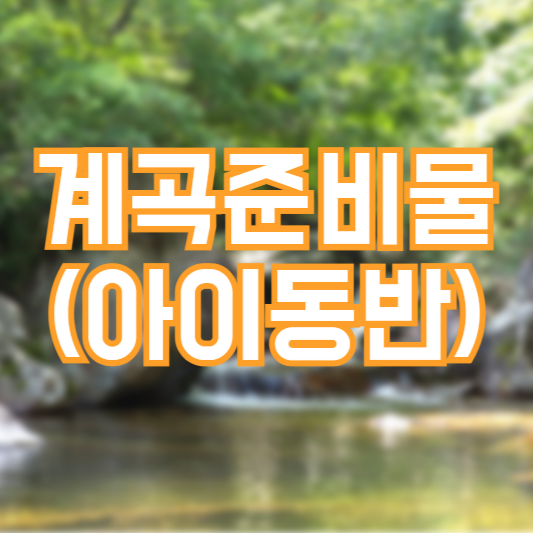 계곡준비물, 영유아 어린이 동반한다면!?