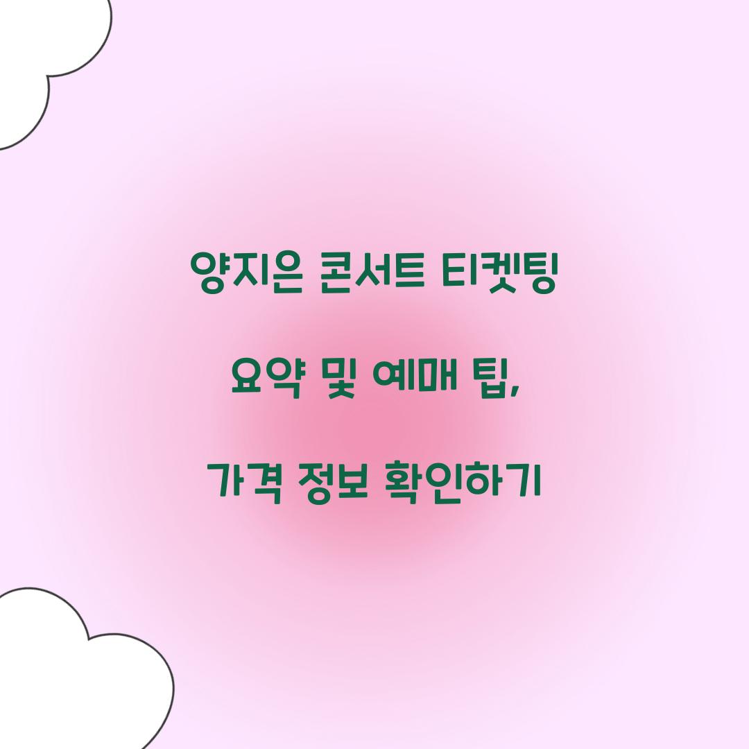 양지은 콘서트 티켓팅