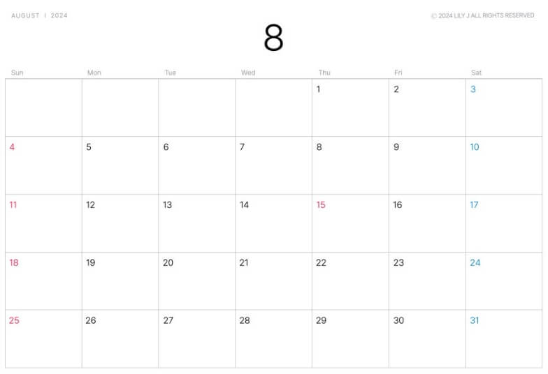 매월 1일이 월화수목 중 하나일 경우입니다.