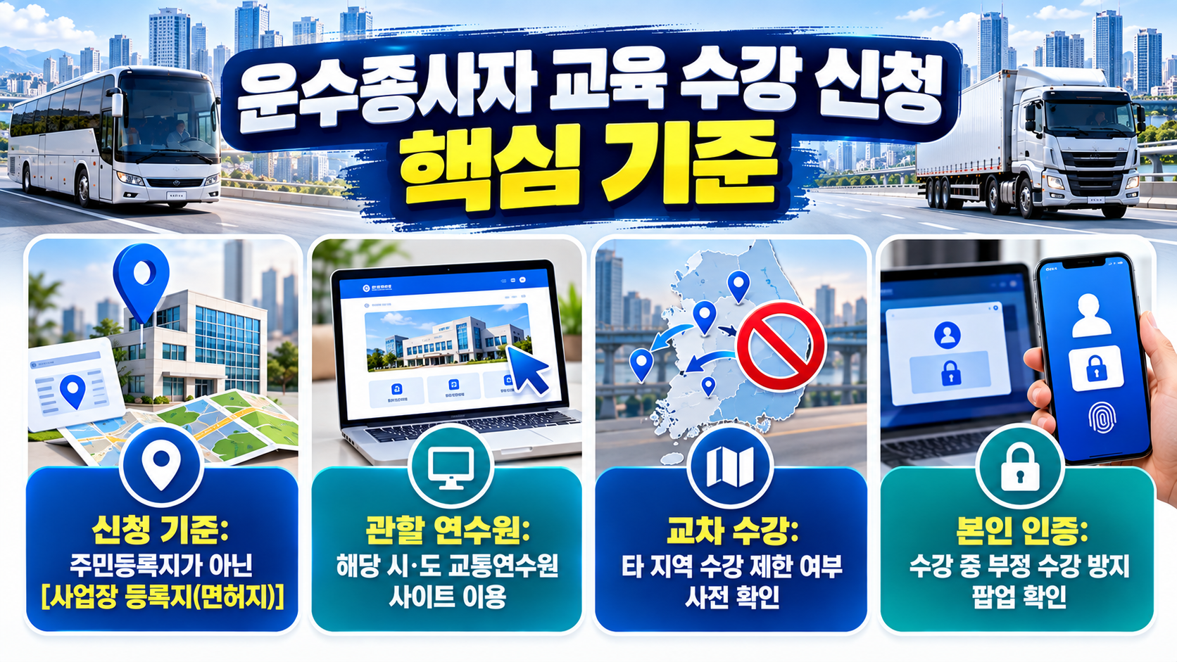운수종사자 온라인 보수교육 대상자 조회 및 신청 방법