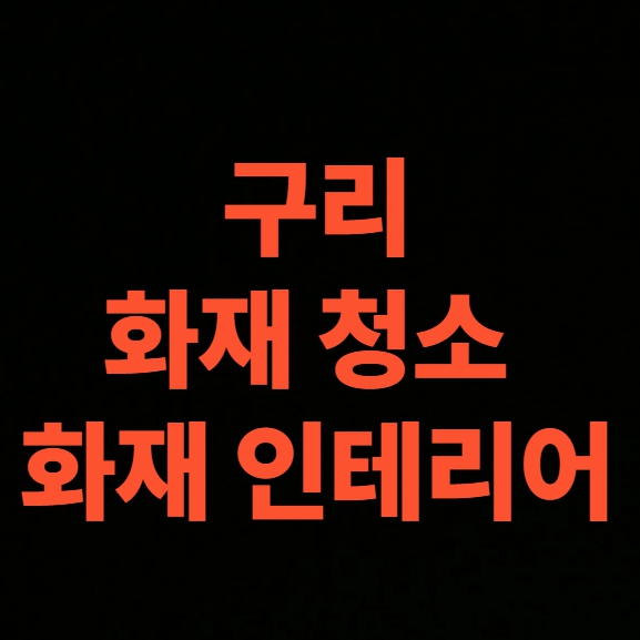 구리 화재청소 전문업체 후기, 아파트 화재복구 견적 사례