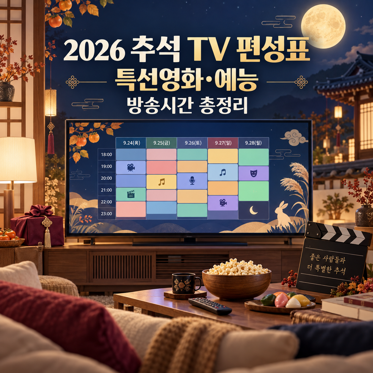 2026 추석 TV 특선영화·예능 편성표 - KBS·MBC·SBS·EBS 방송시간