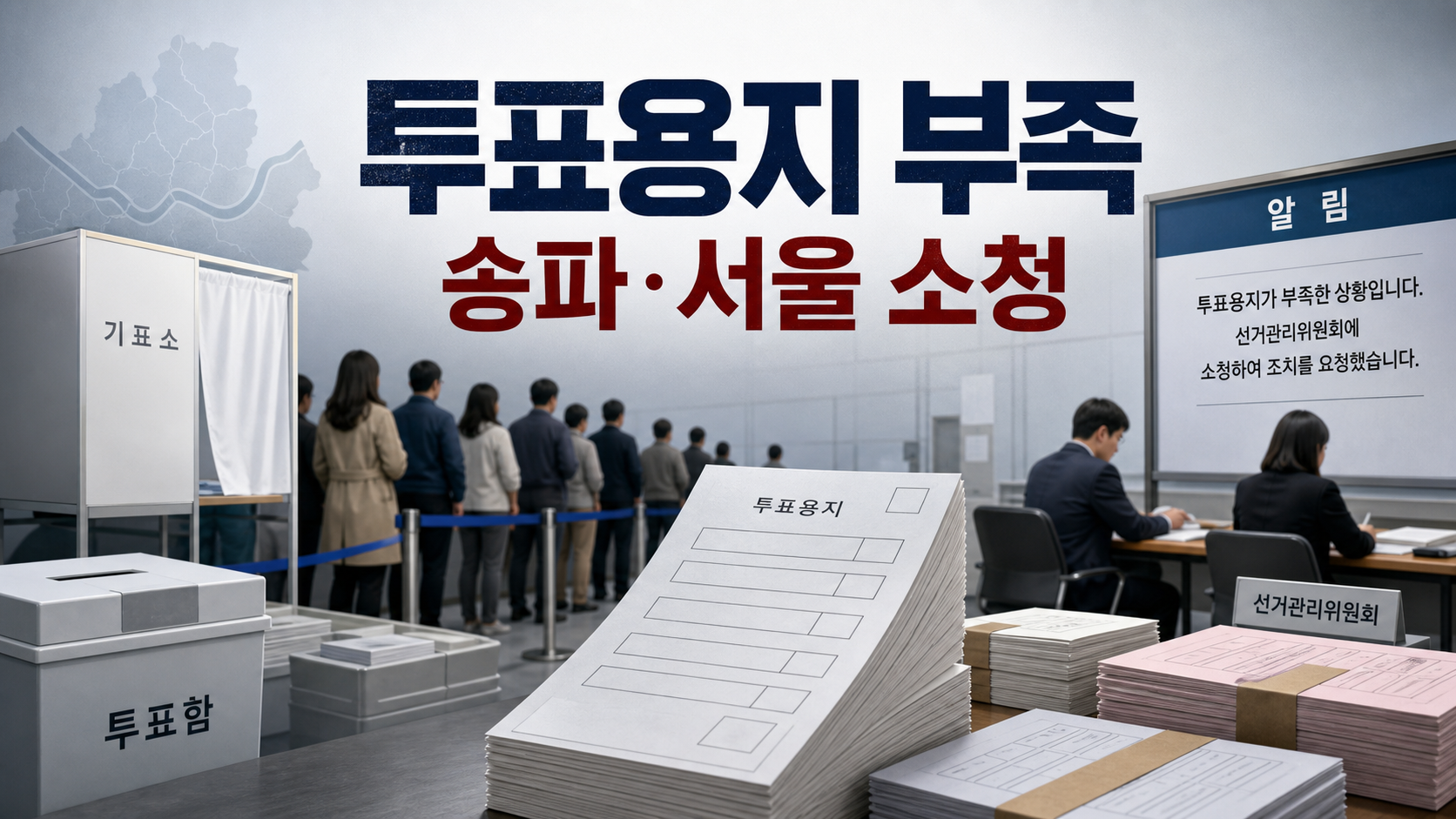 송파 투표용지 부족과 6월 8일 서울 선거 무효 소청 방침을 보여주는 대표 이미지