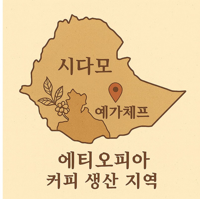 AI가 만들어준, 에티오피아 커피 생산 지역