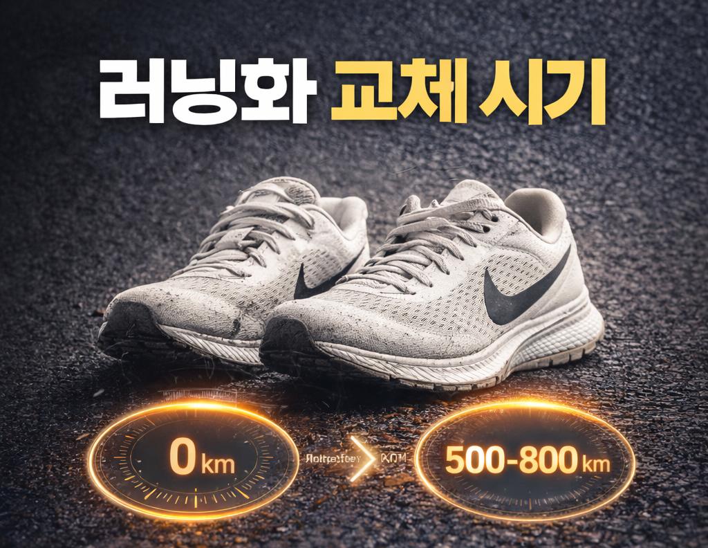 러닝화 교체시키는 약 500 ~ 800km로 아무리 고가의 브랜드 운동화라도 수명이 다한 운동화는 오히려 몸에 부담을 줍니다.