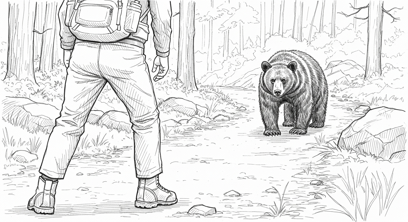 곰 만났을 때 뒷걸음질 대처 요령