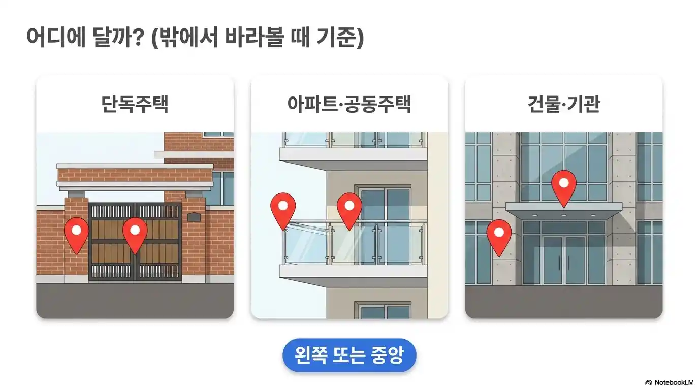 단독주택 아파트 공공기관 태극기 게양 위치 안내