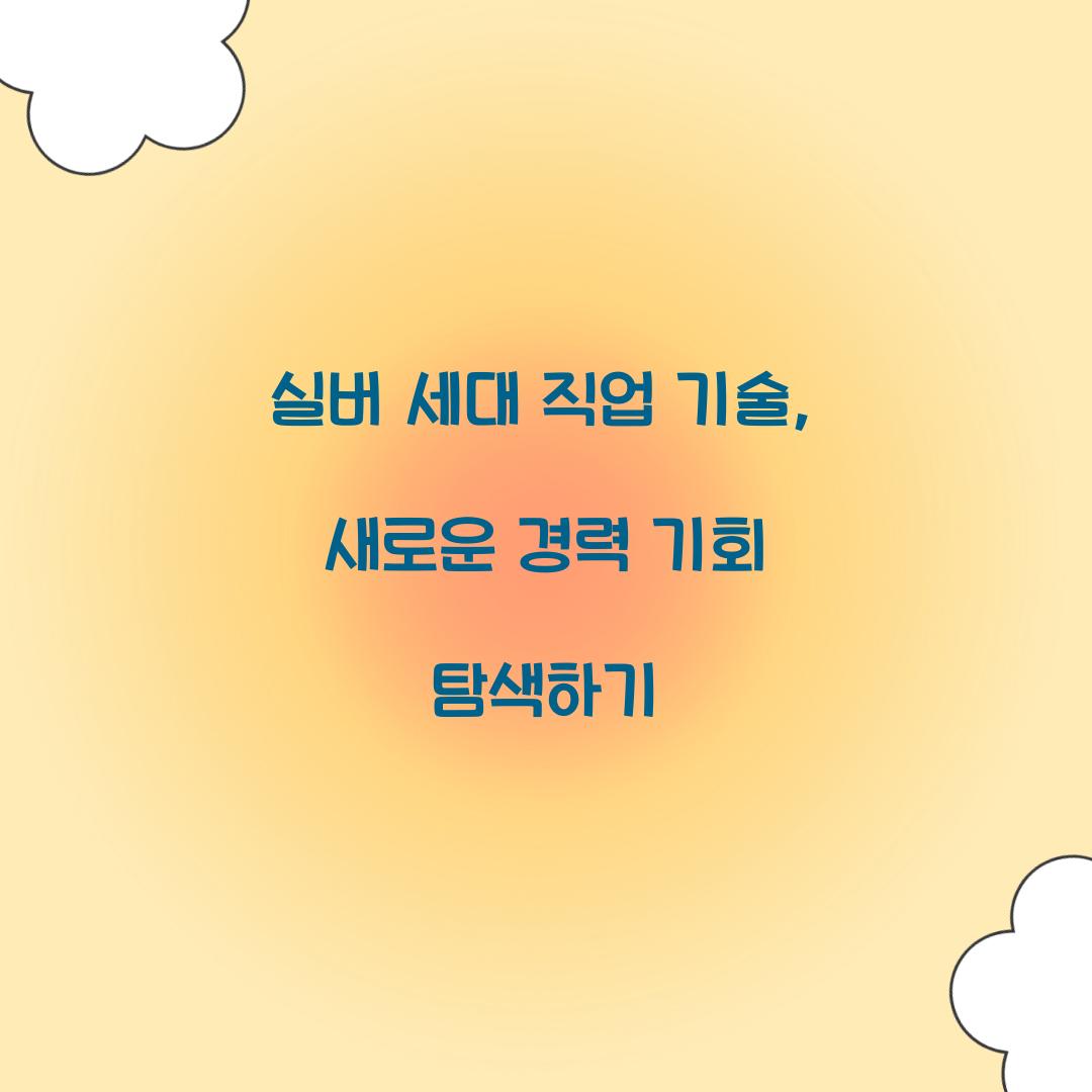 실버 세대 직업 기술