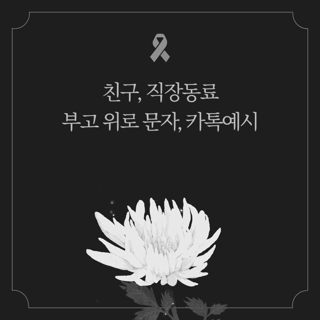 상황별 부고 위로 문자 모음1