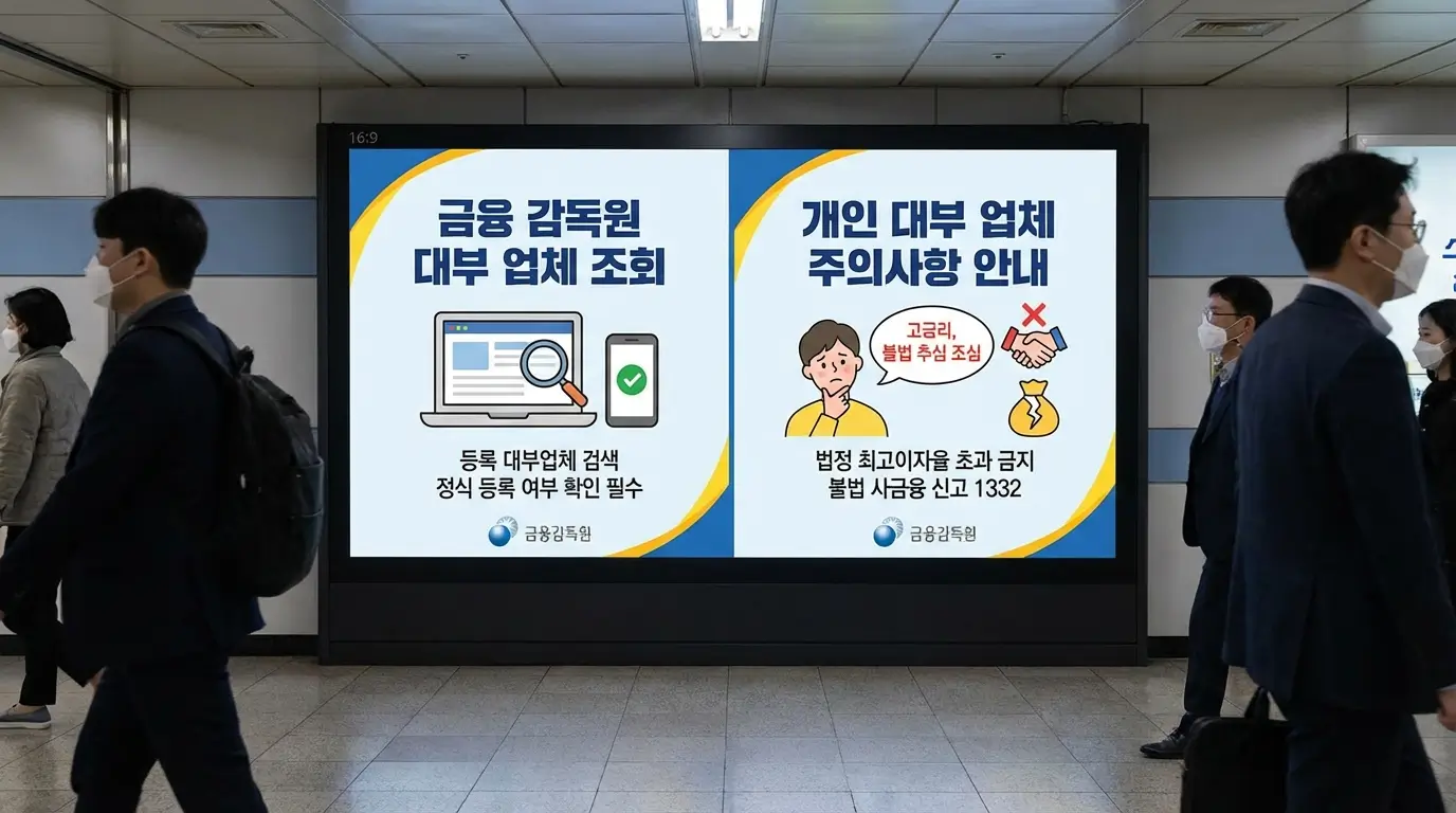 금융 감독원 대부 업체 조회 및 개인 대부 업체 주의사항 안내