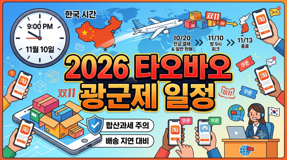 2026 타오바오 광군제 일정 베이징 시간 한국 시간 비교표