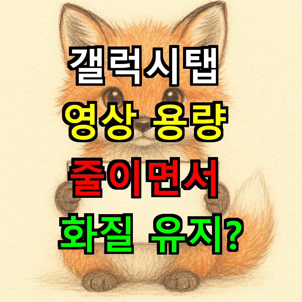 갤럭시탭 영상 용량 줄이면서 화질 유지하는 실전 꿀팁은?