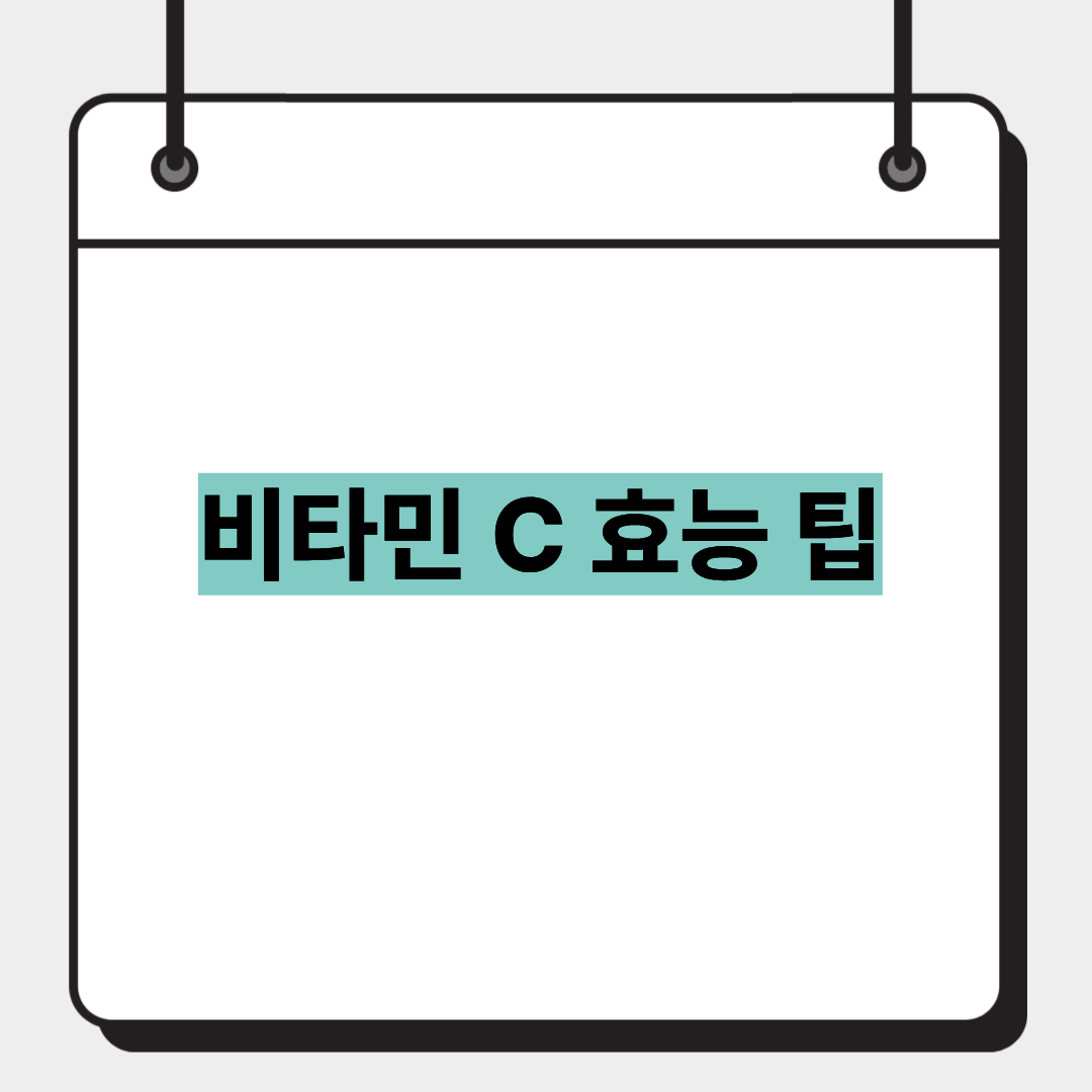 비타민 C 효능 팁 1