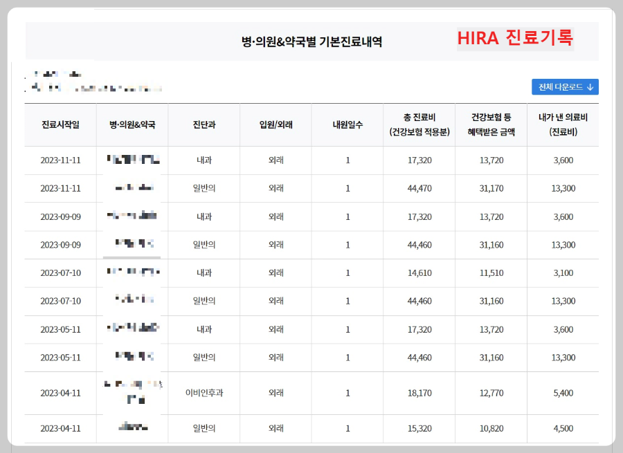 HIRA-진료내역