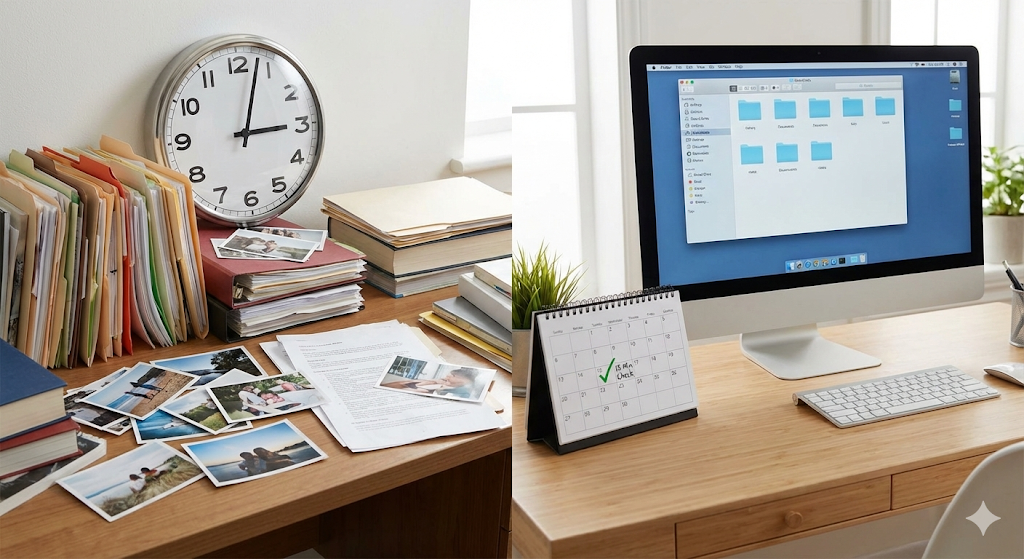 사진&middot;파일 정리 시스템: "매달 15분"만으로 폴더가 무너지지 않게 만드는 규칙