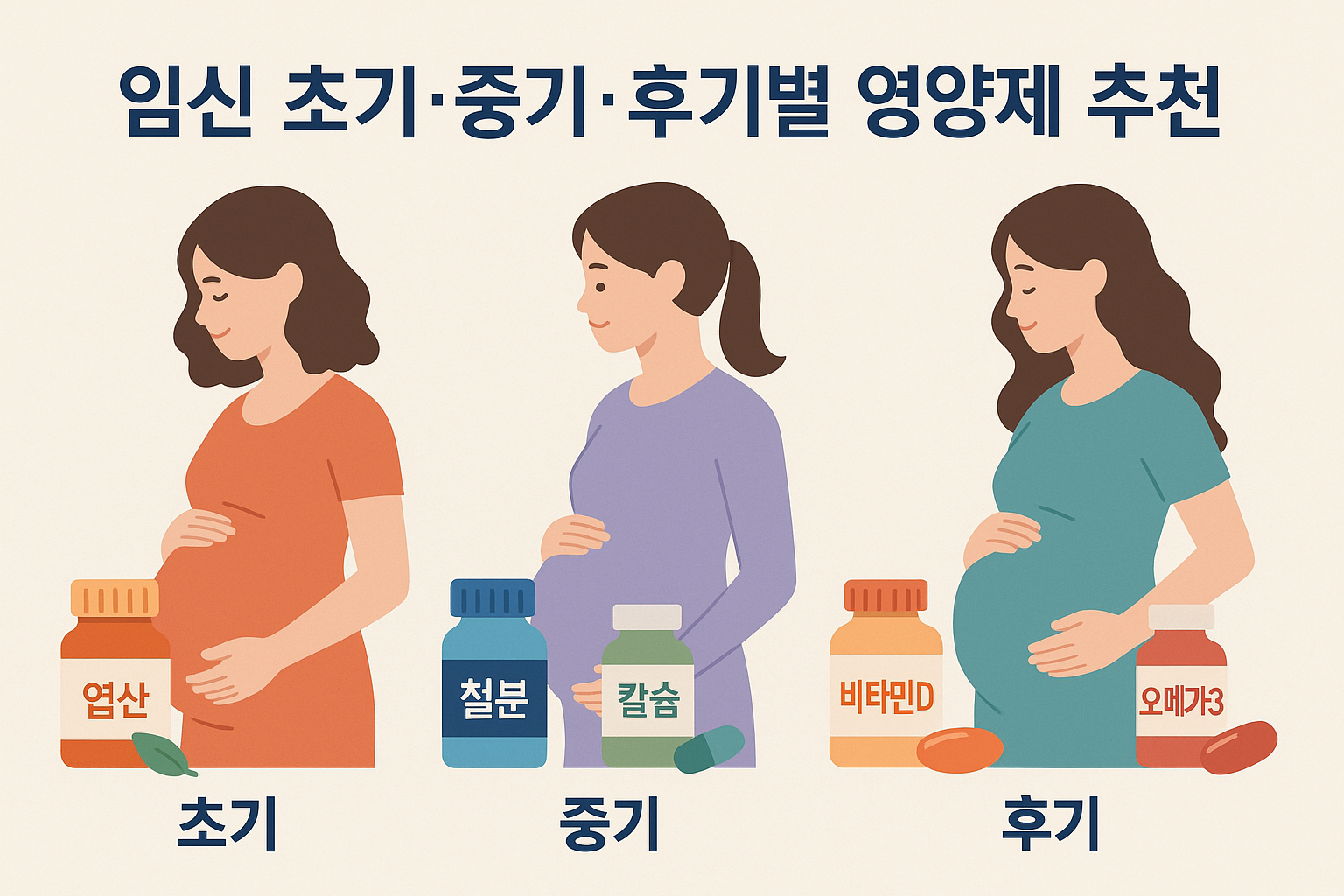 임신 초기・중기・후기별 영양제 추천 이미지