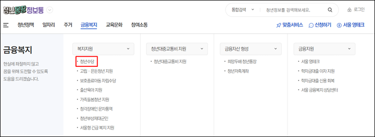 청년수당-홈페이지